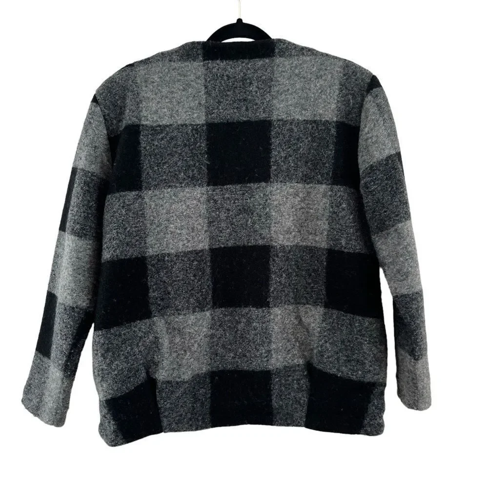 Plaid Black and Gray Women's Jacket - Picture 2 of 8